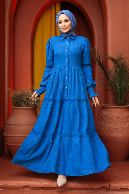 İndigo Blue Modest Long Dress 4421IM